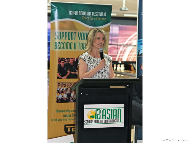 Cara Honeychurch Asian Seniors opening ceremony Pic Barry Davies