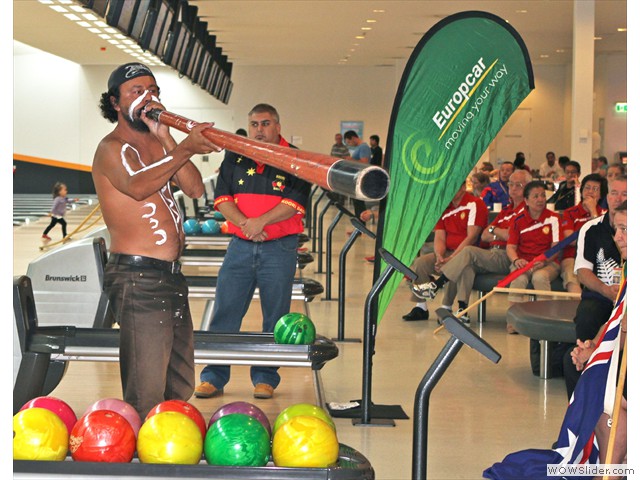 Opening ceremony Didge player Asian Seniors Photo Barry Davies