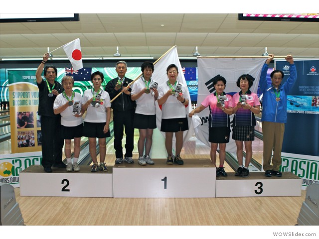 Grand Seniors Women's Doubles medals Pic Barry Davies