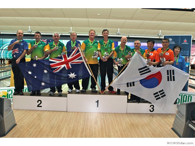 Mens Senior Doubles medallists Pic Barry Davies